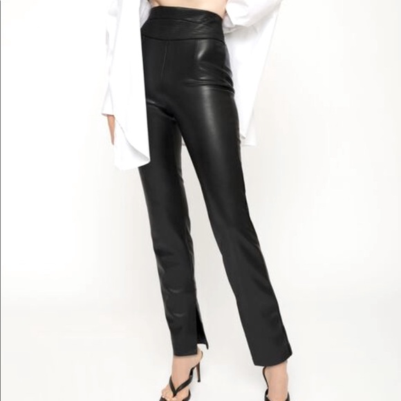 DYNAMITE black faux leather high waisted pants, Size 00 fits 0 / XS - Picture 1 of 1